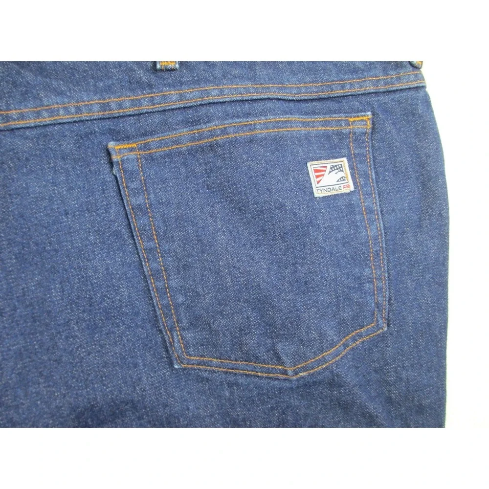 Tyndale FR Pants Mens 50 Blue Denim Jeans Cotton Pockets HEMMED Rodeo‎ 50X30*